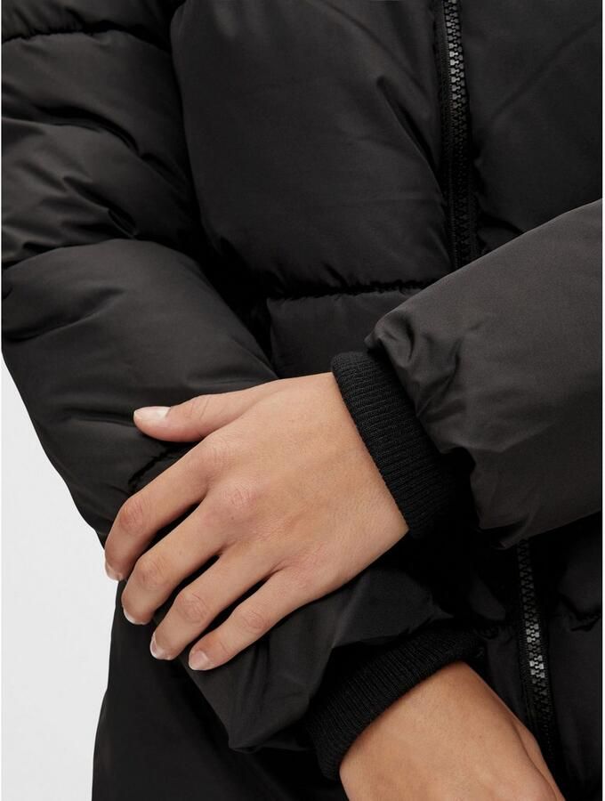 Pieces Regular fit gewatteerde lange jas met aangenaaide capuchon model 'BEE NEW' - Foto 3