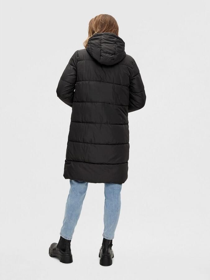 Pieces Regular fit gewatteerde lange jas met aangenaaide capuchon model 'BEE NEW' - Foto 9