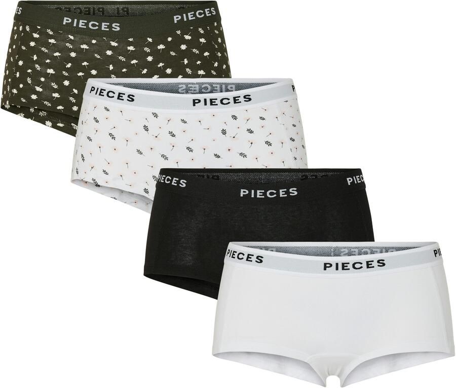 Pieces Hipster PCLOGO LADY 4 PACK AOP SOLID NOOS BC (set 4 stuks) - Foto 3