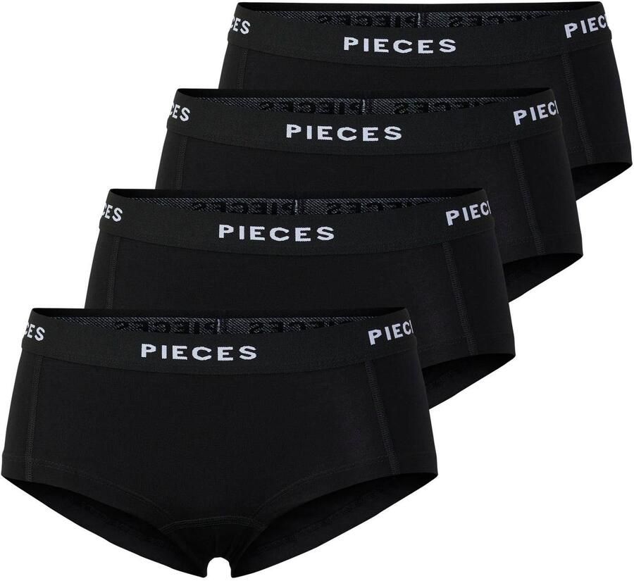 Pieces Hipster PCLOGO LADY 4 PACK SOLID NOOS BC (4 stuks Set van 4) - Foto 2
