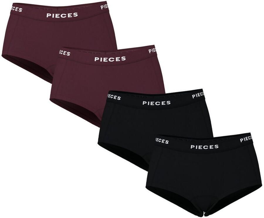 Pieces Hipster PCLOGO LADY 4 PACK SOLID NOOS BC (4 stuks Set van 4) - Foto 2