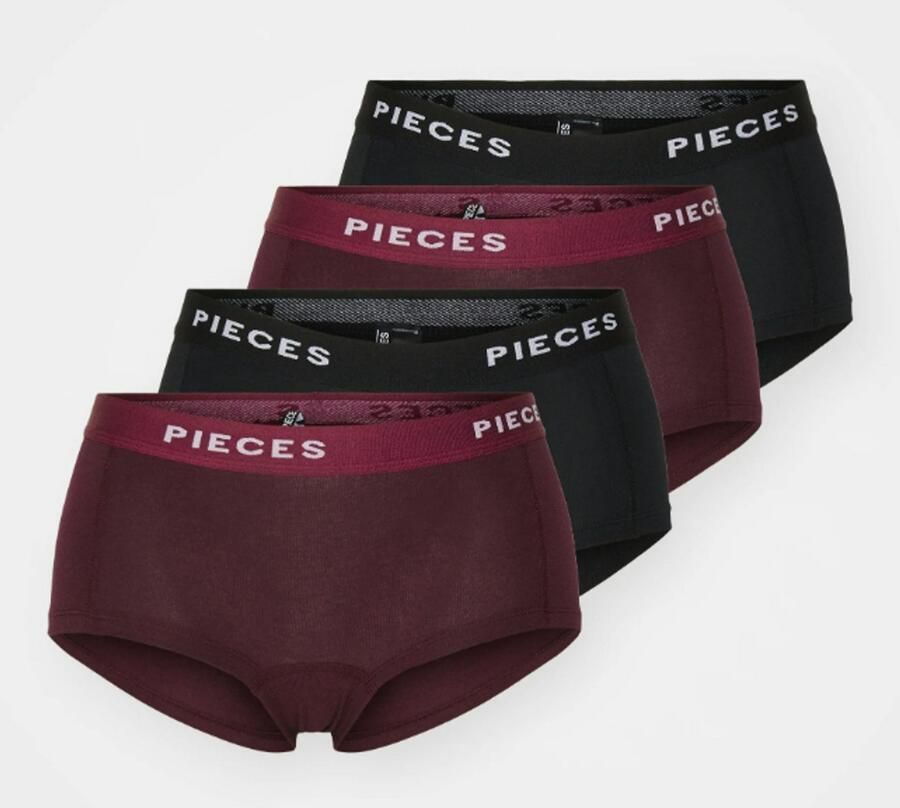 Pieces Hipster PCLOGO LADY 4 PACK SOLID NOOS BC (4 stuks Set van 4)