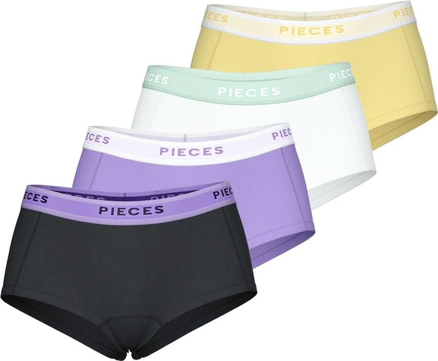 Pieces Hipster PCLOGO LADY 4 PACK SOLID NOOS BC (4 stuks Set van 4) - Foto 2