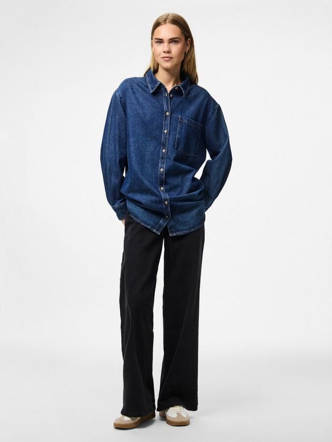 Pieces Jeans blouse PCMAISIE LS DENIM SHIRT NOOS BC - Foto 3