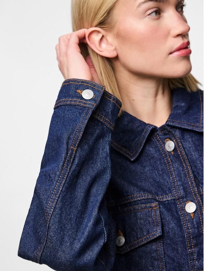 Pieces Comfort fit jeansjack van katoenmix model 'ELMA' - Foto 3