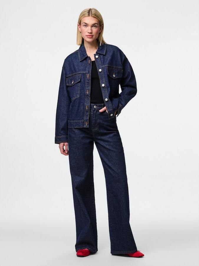 Pieces Comfort fit jeansjack van katoenmix model 'ELMA' - Foto 4