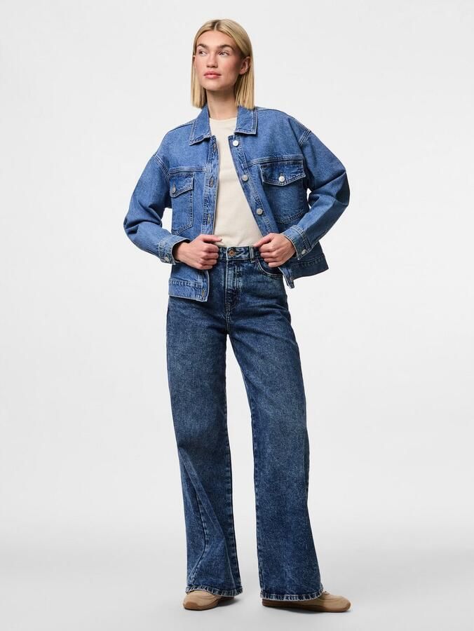 Pieces Comfort fit jeansjack van katoenmix model 'ELMA' - Foto 3