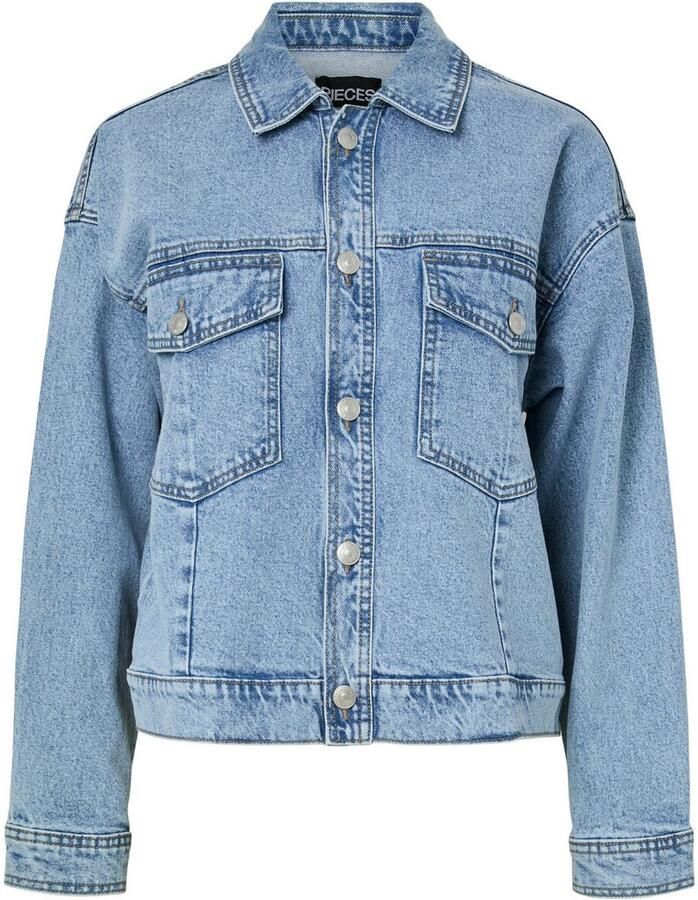 Pieces Comfort fit jeansjack van katoenmix model 'ELMA'