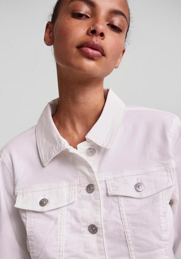 Pieces Regular fit jeansjack van katoenmix model 'OIA' - Foto 4