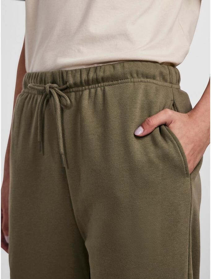 PIECES high waist regular fit sweatpants PCCHILLI olijfgroen