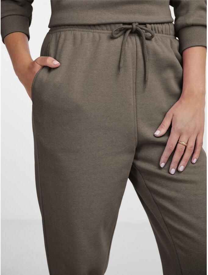 PIECES high waist regular fit sweatpants PCCHILLI groenbruin - Foto 2