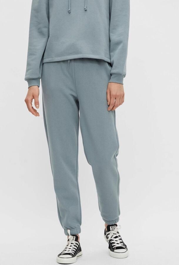 PIECES high waist regular fit sweatpants PCCHILLI grijsgroen - Foto 8