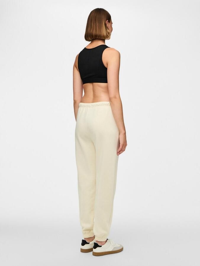 PIECES high waist regular fit sweatpants PCCHILLI ecru - Foto 4