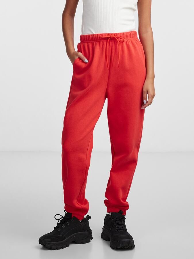 PIECES high waist regular fit sweatpants PCCHILLI rood - Foto 5