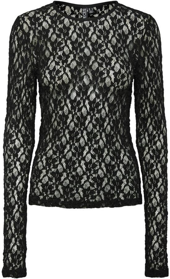 Pieces Regular fit shirt met kanten look model 'HAZEL' - Foto 5