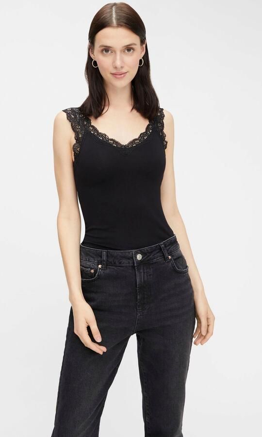 Pieces Slim fit tanktop van viscosemix model 'BARBERA LACE' - Foto 5
