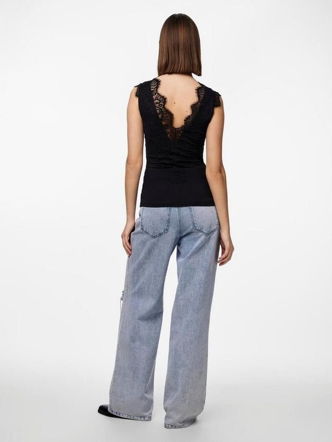 Pieces Kanten top PCILU SL TOP NOOS met inzet bovenaan - Foto 4