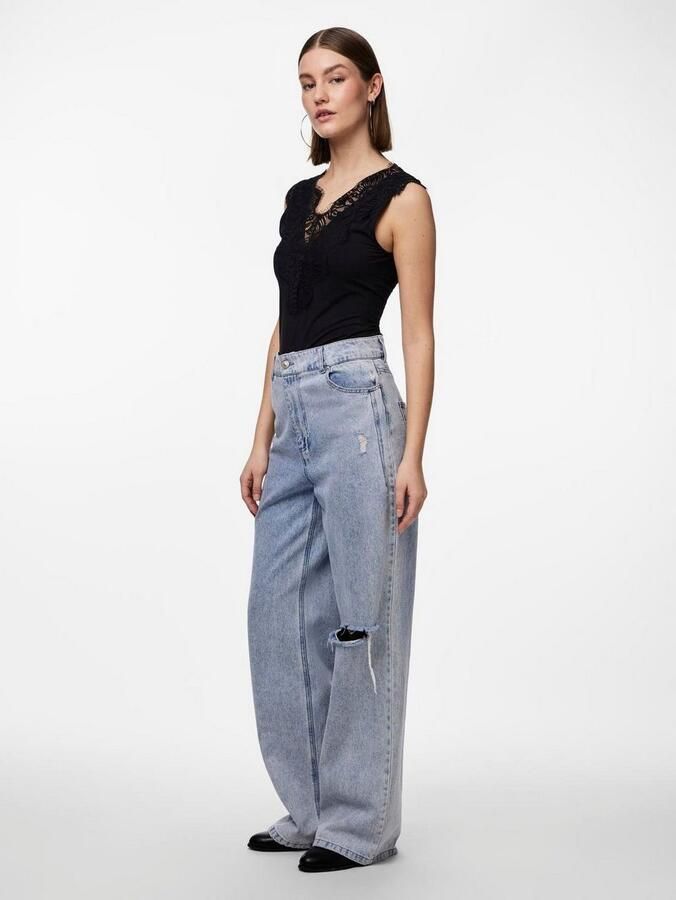 Pieces Kanten top PCILU SL TOP NOOS met inzet bovenaan - Foto 5