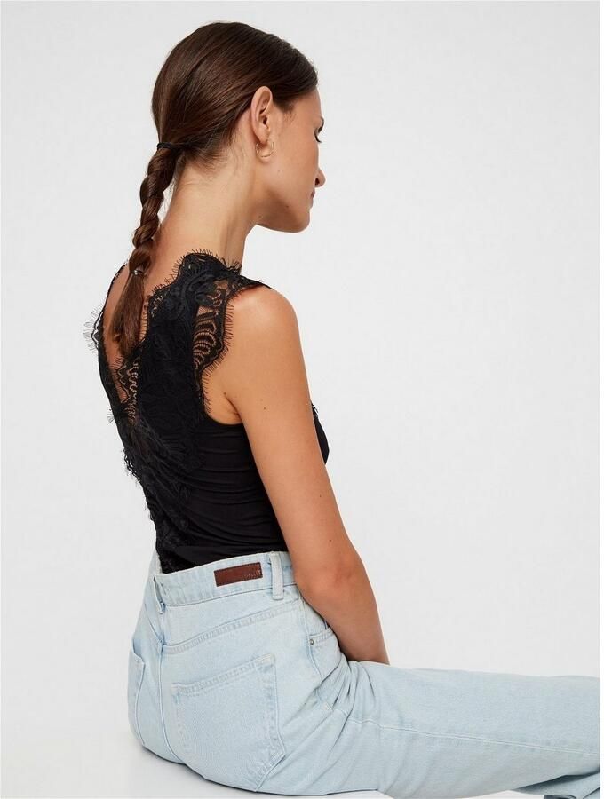 Pieces Kanten top PCILU SL TOP NOOS met inzet bovenaan - Foto 2