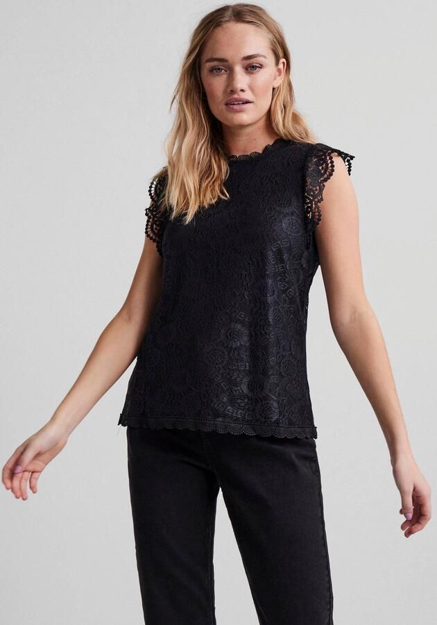 Pieces Blouseshirt met kant model 'COLLINE' - Foto 8
