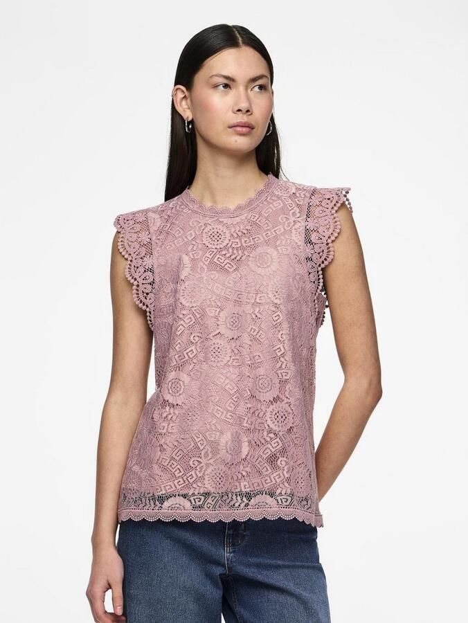 Pieces Regular fit top met kant model 'COLLINE' - Foto 12