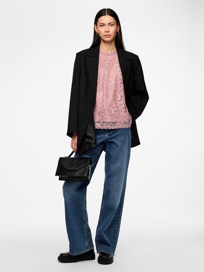 Pieces Regular fit top met kant model 'COLLINE' - Foto 3