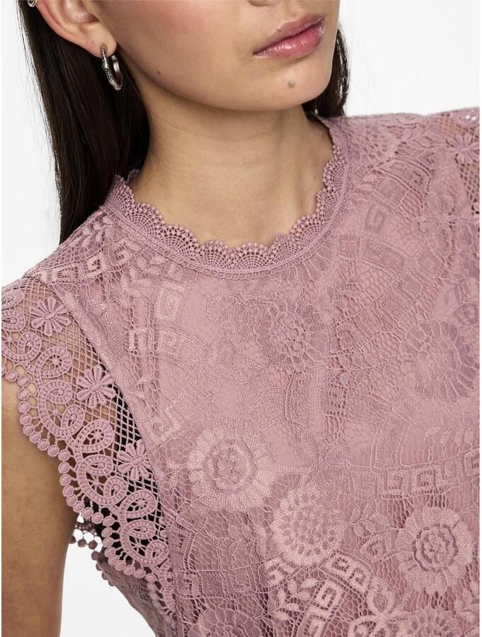 Pieces Regular fit top met kant model 'COLLINE'