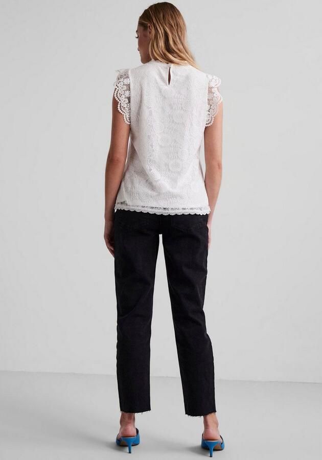 Pieces Top van gebloemd kant model 'Colline' - Foto 4