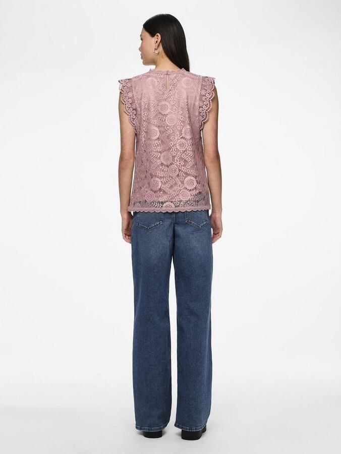 Pieces Regular fit top met kant model 'COLLINE' - Foto 5