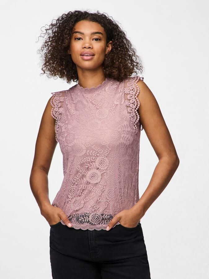 Pieces Regular fit top met kant model 'COLLINE' - Foto 8