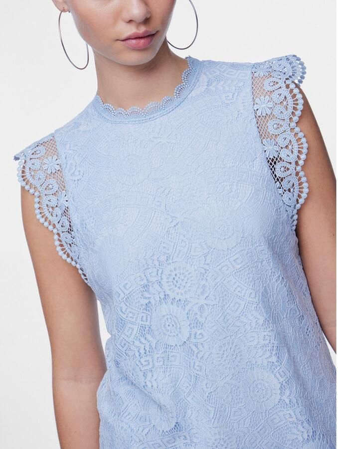 Pieces Regular fit top met kant model 'COLLINE'