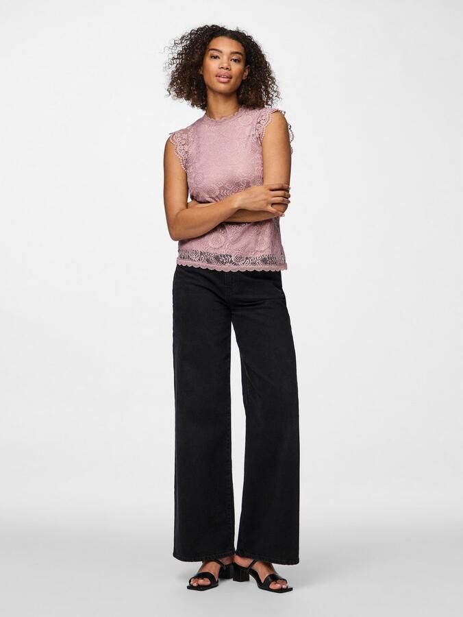 Pieces Regular fit top met kant model 'COLLINE' - Foto 6