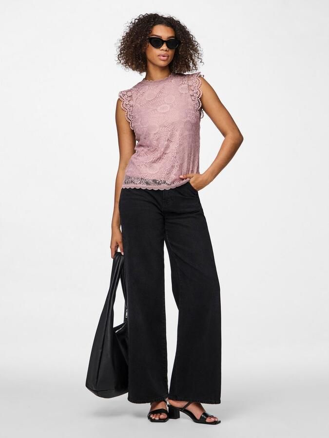 Pieces Regular fit top met kant model 'COLLINE' - Foto 9