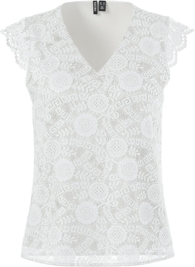 Pieces Kanten top PCOLLINE SL LACE V-NECK TOP WVN NOOS - Foto 4