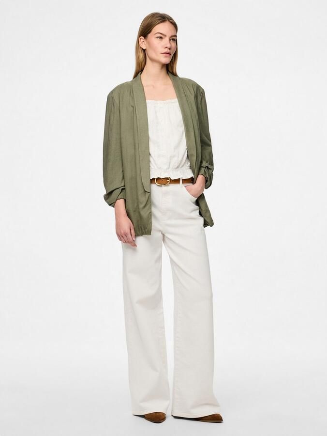 Pieces Regular fit blazer van een mix van viscose en linnen model 'PIA BOSELLA' - Foto 2