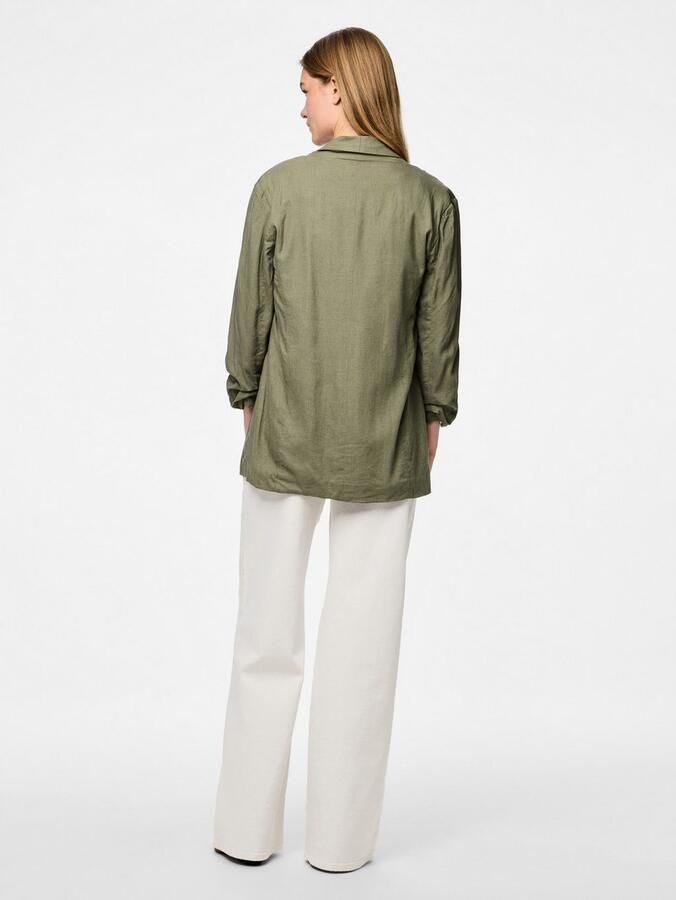 Pieces Regular fit blazer van een mix van viscose en linnen model 'PIA BOSELLA' - Foto 3