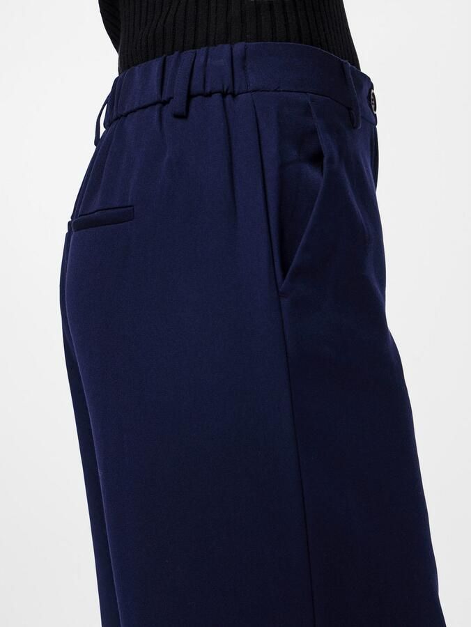 Pieces Regular fit wijde broek met riemlussen model 'KAMIL' - Foto 2