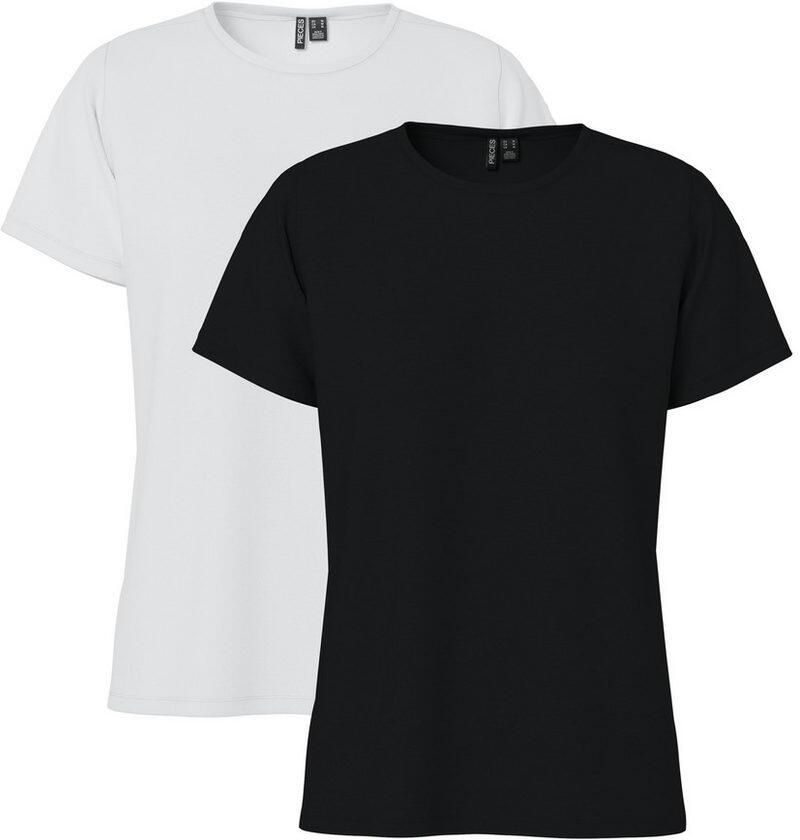 Pieces Shirt met korte mouwen PCAMIRA SS TEE 2-PACK NOOS BC (set 2-delig) - Foto 2