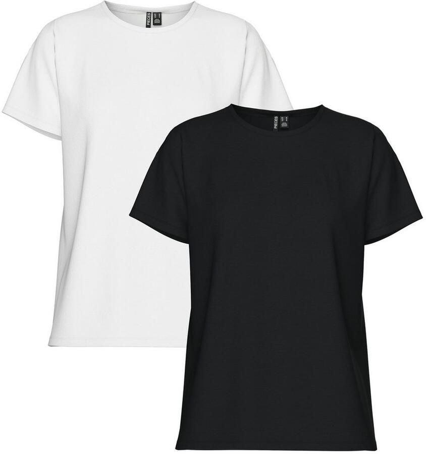 Pieces Shirt met korte mouwen PCAMIRA SS TEE 2-PACK NOOS BC (set 2-delig)