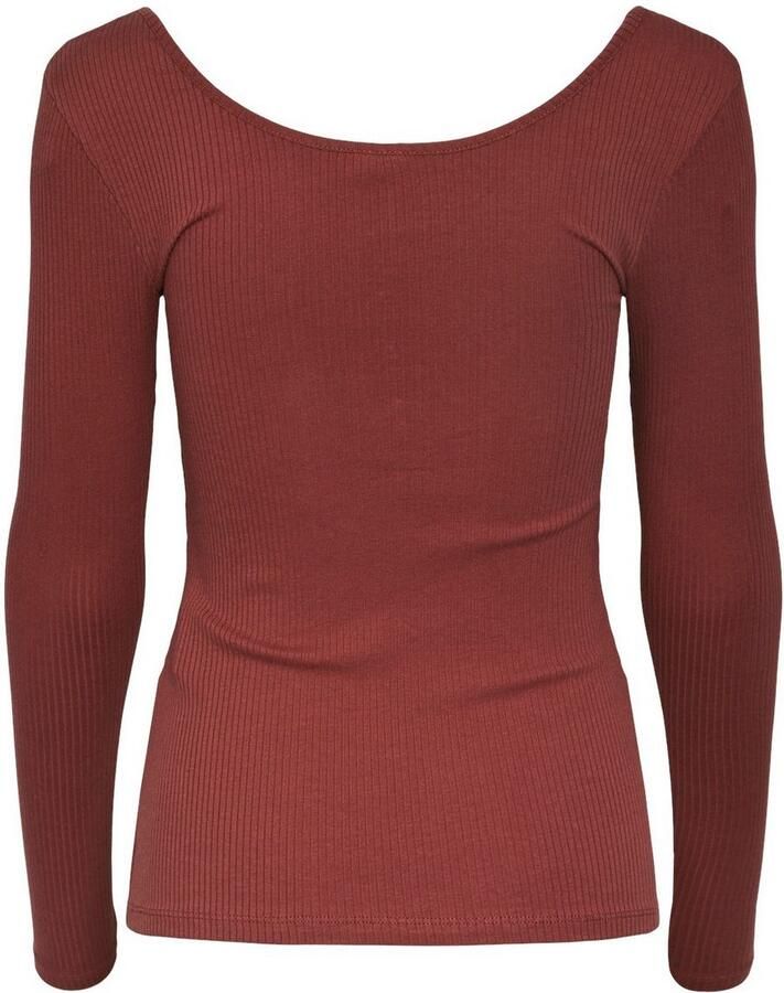 Pieces Slim fit T-shirt van katoenmix met kort drukknooppaneel model 'KITTE'