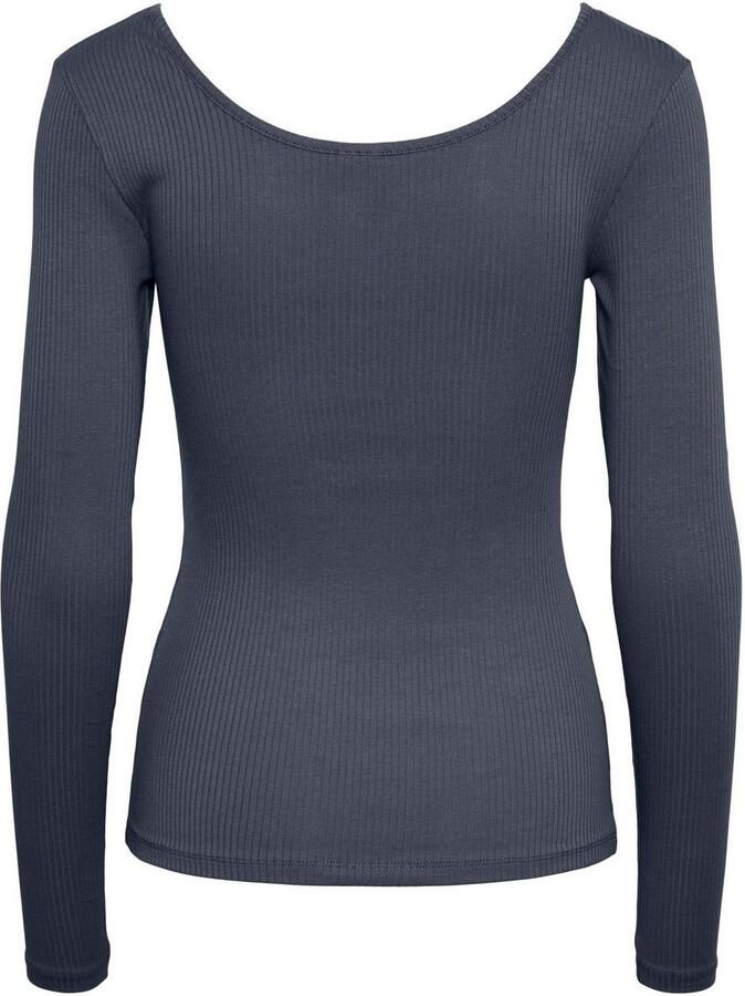 Pieces Slim fit shirt met lange mouwen van katoenmix model 'KITTE'