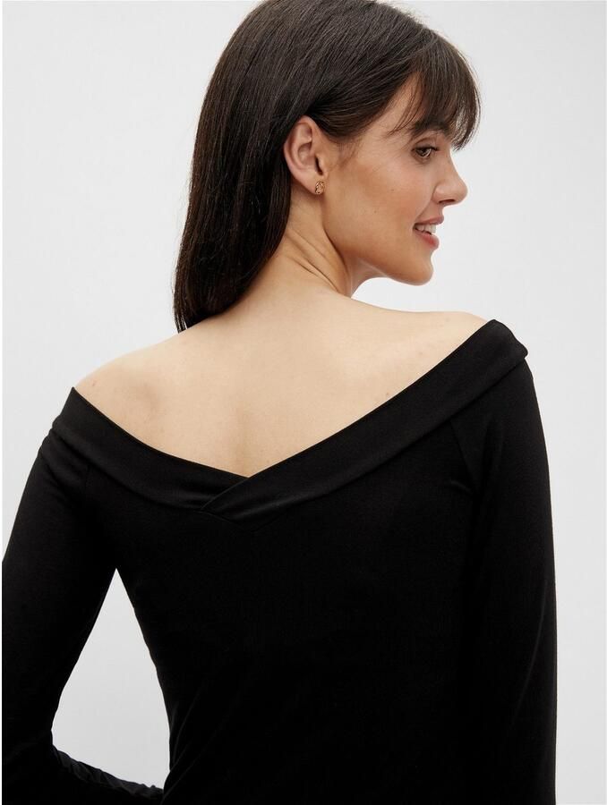 Pieces Shirt met lange mouwen PCMALIVA LS OFF SHOULDER V-NECK TOP NOOS - Foto 2