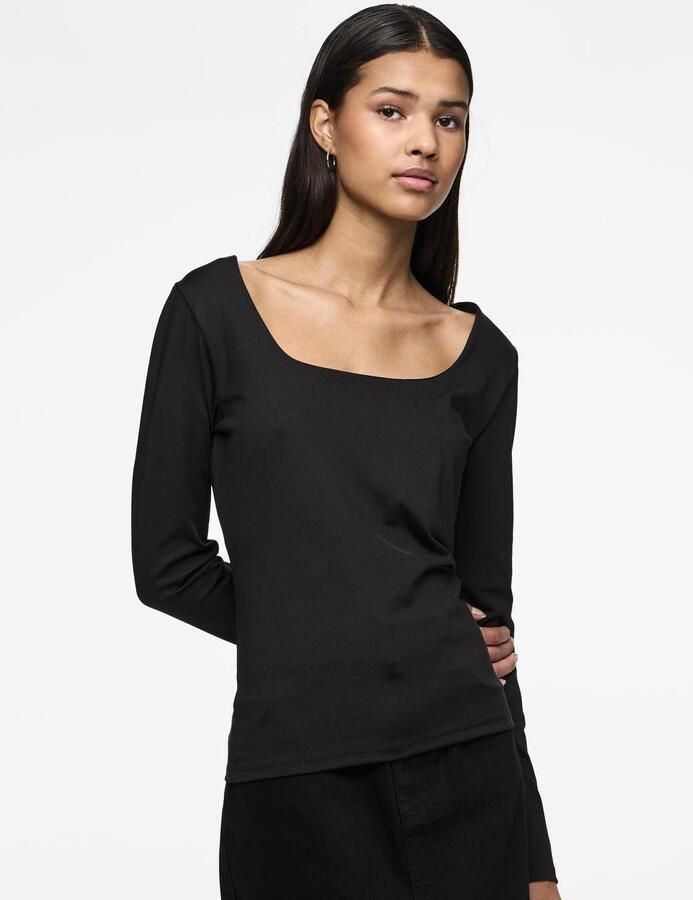 Pieces Shirt met lange mouwen PCNEJA LS REVERSIBLE TOP NOOS EXP BC 2-in-1 omkeerbaar 2 uitsnedevarianten - Foto 6