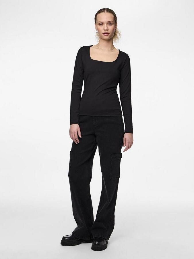 Pieces Shirt met lange mouwen PCNEJA LS REVERSIBLE TOP NOOS EXP BC 2-in-1 omkeerbaar 2 uitsnedevarianten - Foto 3