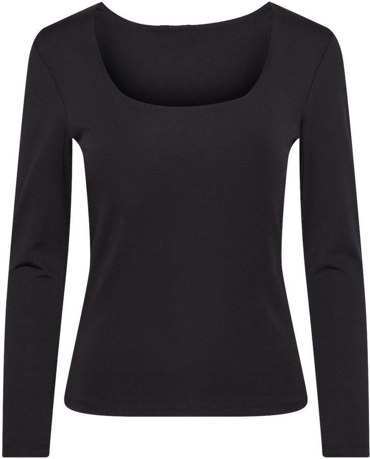 Pieces Shirt met lange mouwen PCNEJA LS REVERSIBLE TOP NOOS EXP BC 2-in-1 omkeerbaar 2 uitsnedevarianten