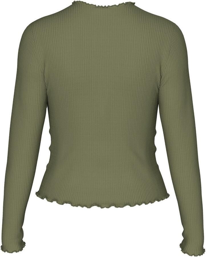 Pieces Regular fit shirt met lange mouwen en zoom met ruches model 'NICCA'