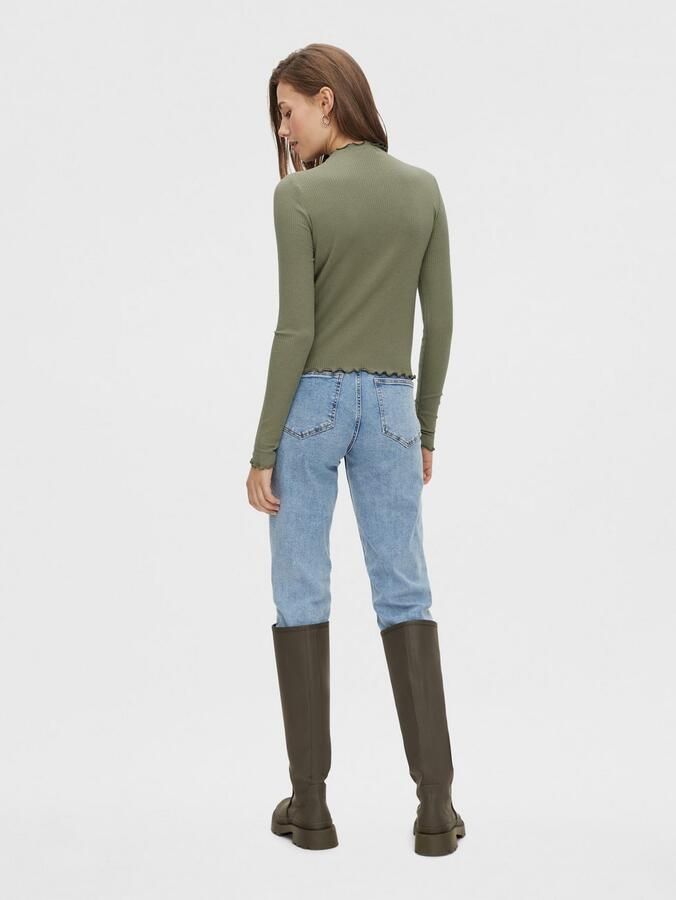 Pieces Regular fit shirt met lange mouwen en zoom met ruches model 'NICCA' - Foto 4