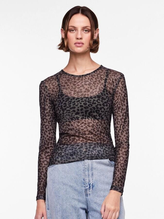 Pieces Shirt met lange mouwen PCNINNI LS MESH TOP NOOS BC - Foto 7