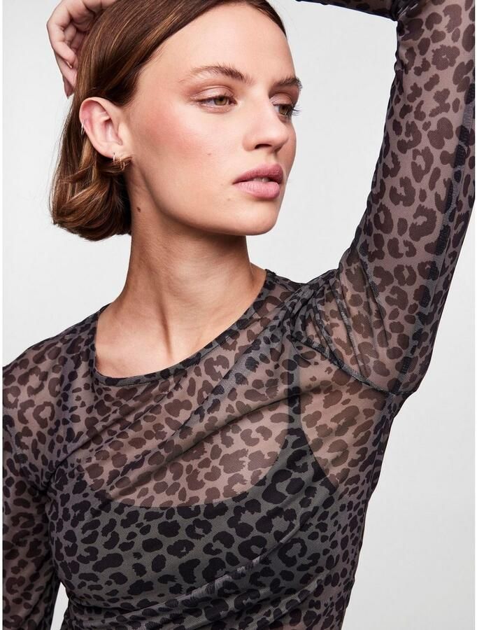 Pieces Shirt met lange mouwen PCNINNI LS MESH TOP NOOS BC