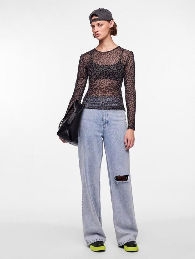 Pieces Shirt met lange mouwen PCNINNI LS MESH TOP NOOS BC - Foto 4
